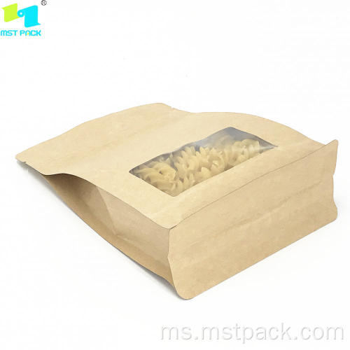 Drug Food Biodegradbal Kraft Paper Resealable Bag